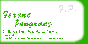 ferenc pongracz business card